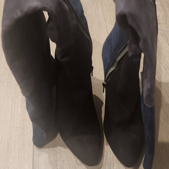 Over-The -Knee Women's Suede Patchwork Boots - Picture 3 of 5